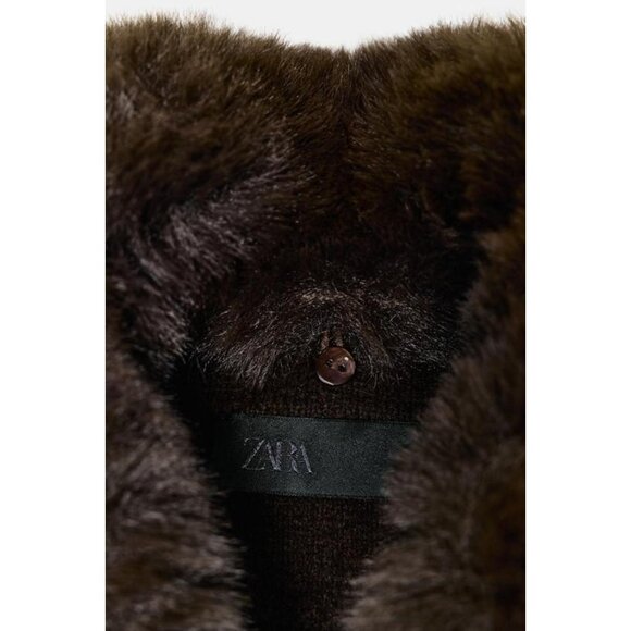 ZARA CARDIGAN WITH FAUX FUR COLLAR - Picture 8 of 8